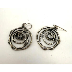 Premier Designs Jewelry Earrings Silver Swirl Antiqued Fish Hook
